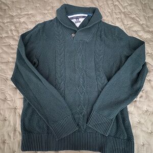 Tommy Hilfiger Green Cable Knit Turtleneck Sweater Men's XL